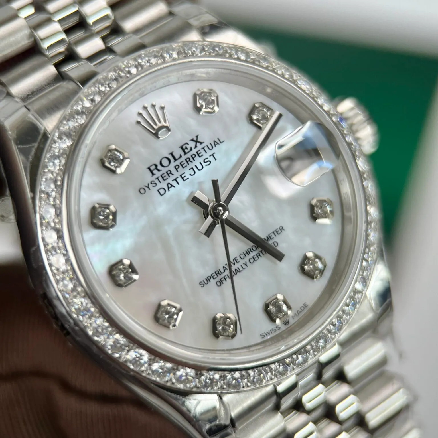 Replica Rolex Datejust Mother of Pearl – White Dial 116244 36 mm – Bild 3