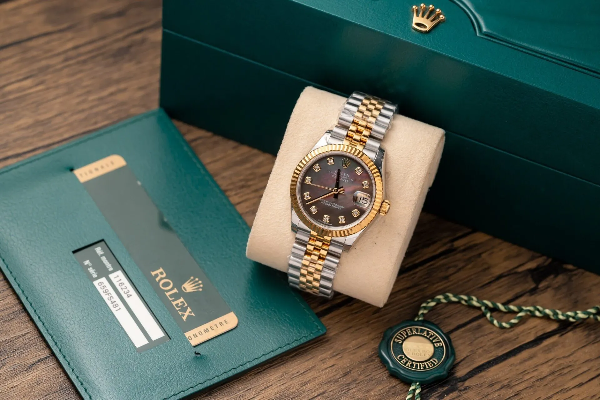 Rolex Datejust Black Mother of Pearl Diamond Dial 278273-0024 31 mm - الصورة 2