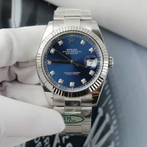 Rolex Datejust Bright Blue Diamond Dial 126334-0015 41 mm