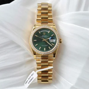 Superclone Rolex Day-Date Bright Green Diamond Dial 128398tbr-0035 36 mm