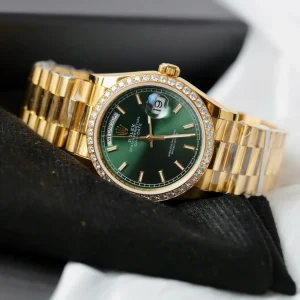 Superclone Rolex Day-Date Bright Green Diamond Dial 128398tbr-0035 36 mm