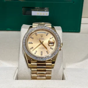 Superclone Rolex Day-Date Champagne Diamond Dial 228348rbr-0002 40 mm