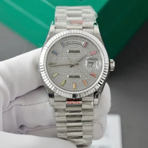 Superclone Rolex Day-Date Diamond-Paved Dial 128236-0003 36 mm