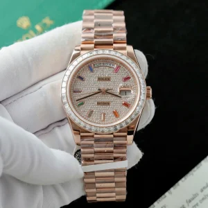 Superclone Rolex Day-Date Diamond-Paved Dial 128345rbr-0042 36 mm