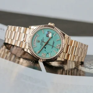 Superclone Rolex Day-Date Turquoise Diamond Dial 128238-0071 36 mm