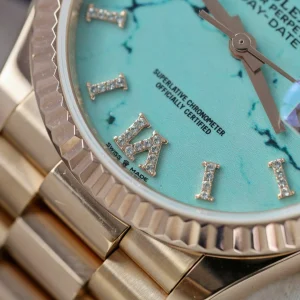 Superclone Rolex Day-Date Turquoise Diamond Dial 128238-0071 36 mm
