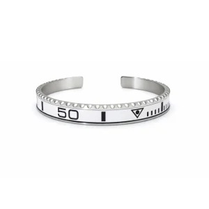 White Titanium Steel Bezel Bracelet