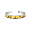 Yellow Titanium Steel Bezel Bracelet