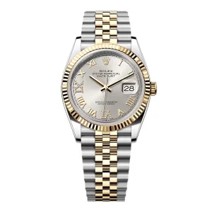 Rolex Datejust Silver Roman Diamond Dial 126233-0031 36 mm