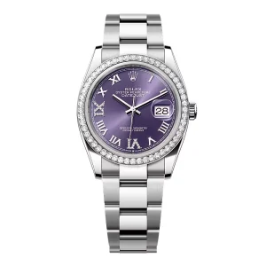 Rolex Datejust Aubergine Roman Diamond Dial 126284RBR-0014 36 mm